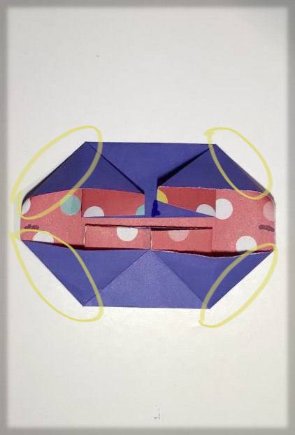 噢! 忘了告訴大家：這4個三角形的外邊不要製造摺㾗比較好